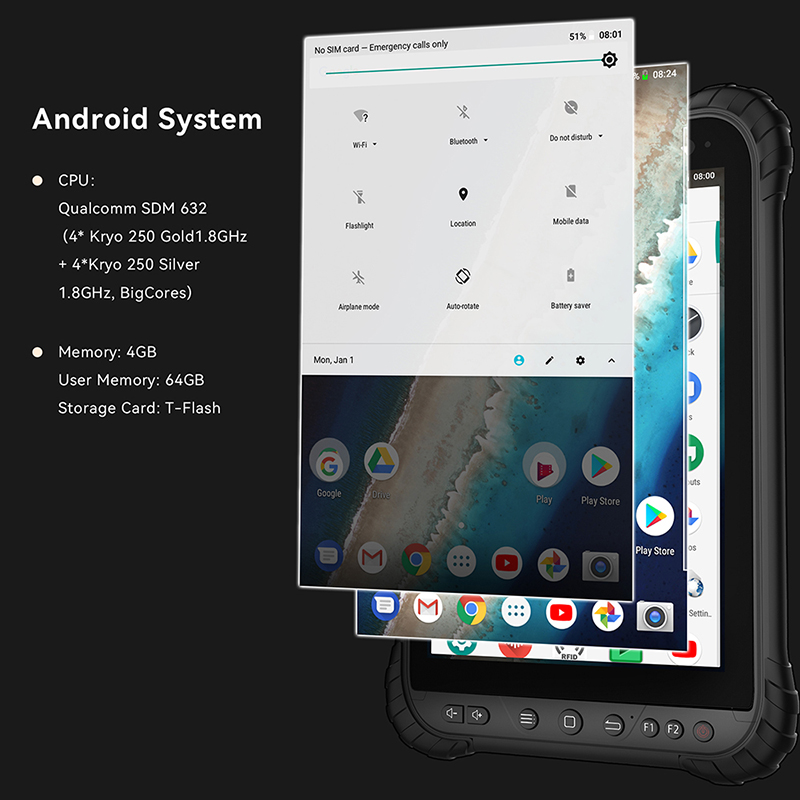 방수 핸드헬드 Android Rugged 태블릿